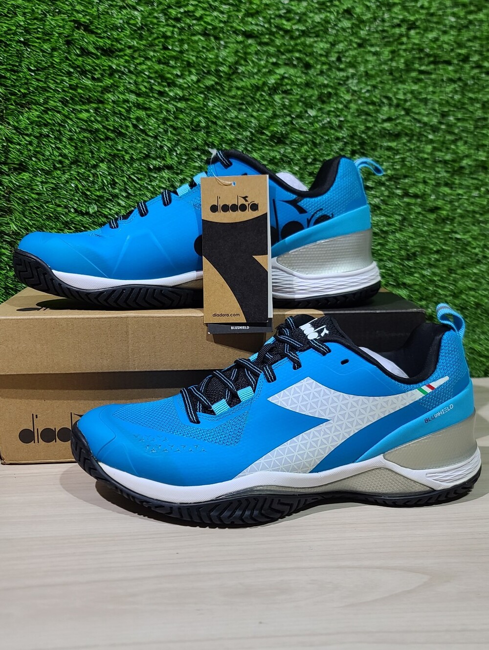 Diadora Blushield Torneo Tennis Shoes - blue jewel/white/black US Men's 9 NEW